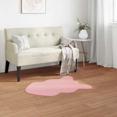 vidaXL  Anti-Slip Faux Rabbit Fur Rug  OLITE Pink 60 x 90 cm Polyester