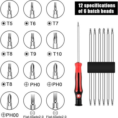 6-in-1 Schraubendreher-Set für Dyson Haartrockner, kompatibel mit den Dyson Staubsaugern V6, V7, V8, V10, V11, V15, DC24, DC40, DC41 und DC50. Enthält Kreuzschlitz-, Schlitz- und Torx-Schraubendreher (1/5)