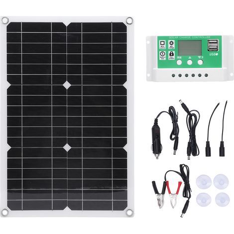 Kit pannello solare in silicone PET da 20 W, caricabatterie portatile impermeabile con porta USB per barca e auto (1/5)