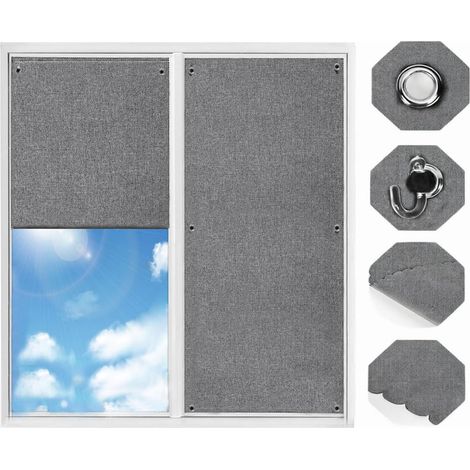 Store Occultant pour Fenêtre 32 x 96 cm, Tissu en Coton et Lin (1/5)