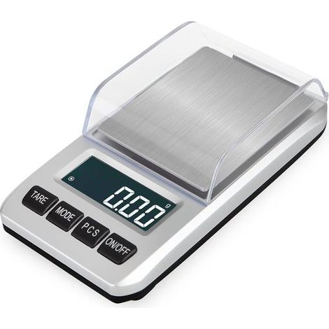 Balanza para café, Balanza de bolsillo de 500 g x 0,01 g, Gran pantalla LCD iluminada, Unidades de onzas y gramos, viajes y espresso (1/3)