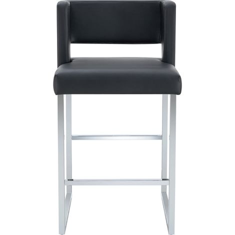 CHICFURN Juego de 2 taburetes de bar 48 x 53,3 x 91,4 cm negro y plata, estilo nórdico (1/5)