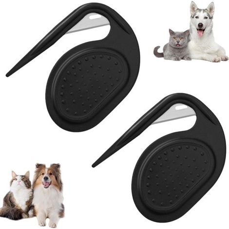Pettine per animali domestici in 2 pezzi, pettine districante per cani, pettine districante, spazzola per pelo, strumento per la toelettatura, spazzola per pelo, piccolo e pratico, districa il pelo, n (1/5)
