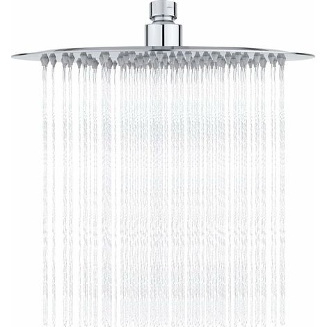 Cabezal de ducha de acero inoxidable YMYNY - Ducha ahorradora de agua, cabezal de ducha redondo de 25 cm, cabezal de ducha de lluvia universal con rosca de 1/2 pulgada, giratorio 360°, inclinable 30°, (1/4)