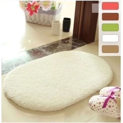 Paillasson Ovale Antidérapant Doux et Confortable pour Salle de Bain, Cuisine, Chambre - Absorbant, Moquette d'Intérieur 40x60cm