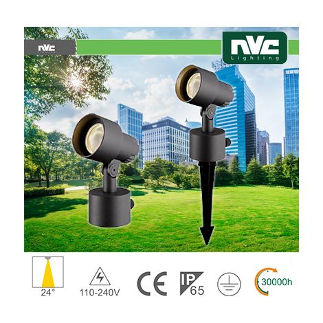 Faretto da giardino con picchetto 9W 3000K IP65 24°