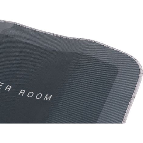 Tapis de bain moderne, absorbant et à séchage rapide, antidérapant, gris foncé, carré. (1/5)