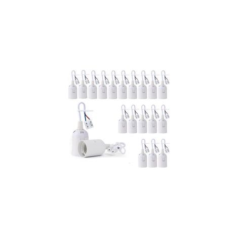 20 Pièces Douille de Lampe E27 , Base de Lumière Douille de Suspension Douille de Chantier Rénovation Douille de