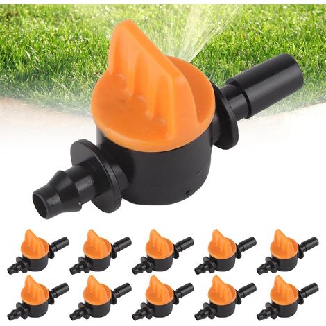 50 Pièces 4/7 Vanne D'irrigation pour 4/7mm Tuyau d'arrosage, Double Connecteur Irrigation Pipe Valve Switch, Diamètre Extérieur 6 mm, pour L'irrigation des Pelouses de Jardin (1/5)