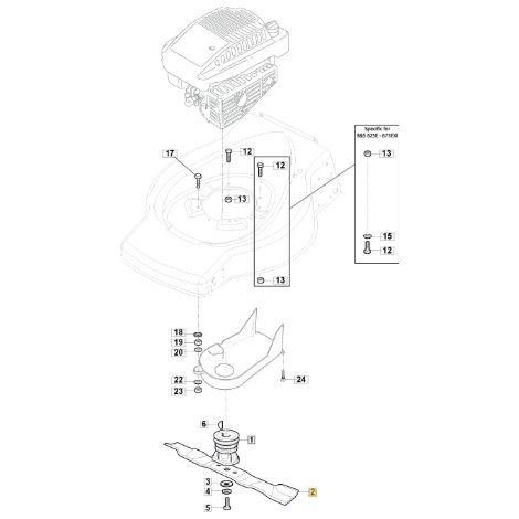 Mulchmesser Mähwerk Modelle AT44TB BL440SB ORIGINAL STIGA 1111-9143-01