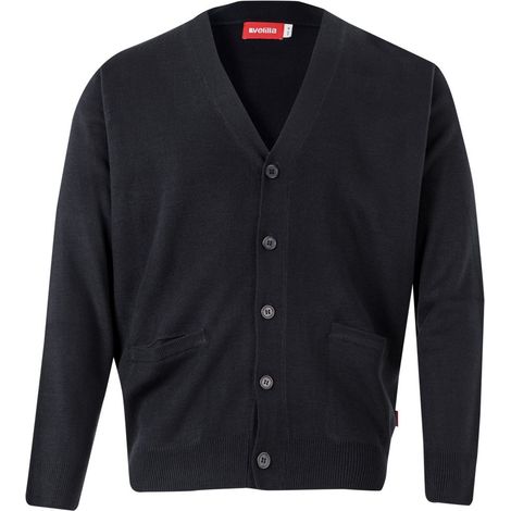Chaqueta azul marino punto fino con cuello de pico VELILLA Serie 103C
