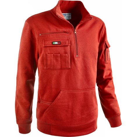 FELPA MEZZA ZIP TANK ROSSO