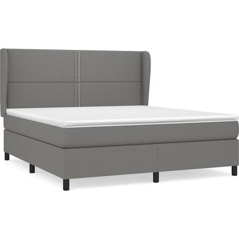 Maison Exclusive - Giroletto a Molle con Materasso Grigio Scuro 180x200 cm Tessuto (1/5)