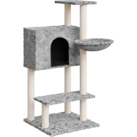 vidaXL Rascador para gatos con postes de sisal gris claro 108,5 cm (1/2)
