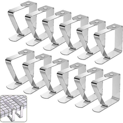 Pinces à nappe en acier inoxydable, lot de 12, réglables pour l'extérieur (1/4)