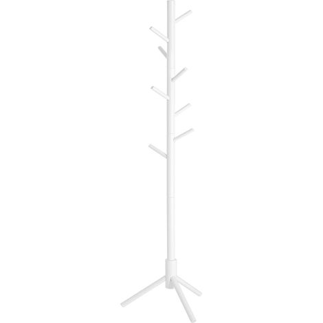 Songmics – Portemanteau en bois massif avec 8 crochets – Charge maximale 15 kg – Dimensions 47 x 47 x 175 cm – RCR04WT