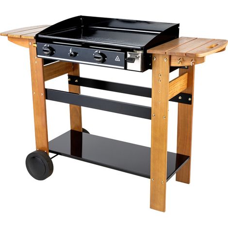 SOMAGIC - Plancha de asar a gas ASCAIN 2 quemadores 6kW - Madera
