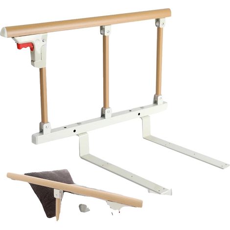 Barandilla de cama, fabricada en aleación de aluminio, 68 cm de largo, 40 cm de altura de trabajo, 39 cm de longitud de soporte, 2,9 kg de peso. (1/5)