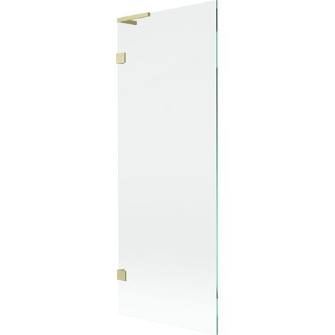 Mexen Lunar L paratia da vasca 1 anta 70 x 150 cm, trasparente, oro spazzolato - 897L-070-000-55-00 (1/5)
