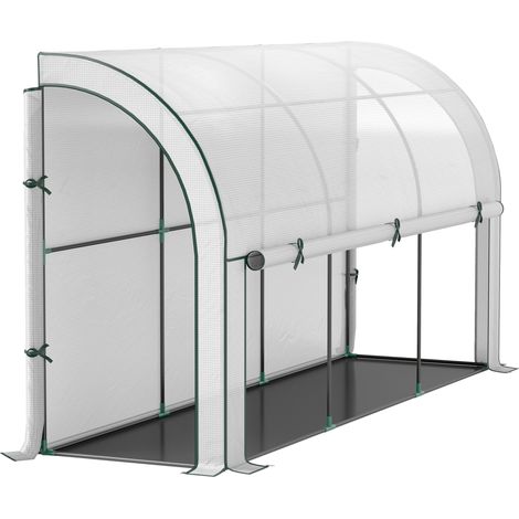 Invernadero de jardín con puerta enrollable de plástico y estructura de acero blanca 200x80x157 cm (1/5)