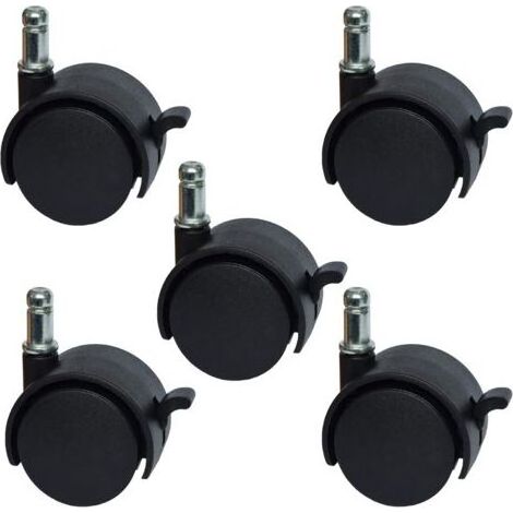 FENOPLASTICARoulettes de rechange pour chaise de bureau ou tabouret de 5,1 cm - avec frein (lot de 5) (1/5)