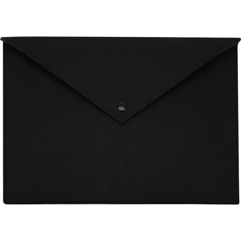 Dossier En Feutre A4 - Organisateur De Documents Portable - Style Simple Pour Bureau - Noir - 1 Pièce (1/5)