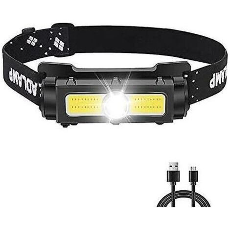 Lampe Frontale Puissante 1000 Lumens,Lampe Frontale LED Rechargeable avec Lumière Rouge Blanche et Aimant Amovible Torche Frontale 7 modes pour la Course, le Camping, la Pêche [Classe énergétique A+++ (1/4)