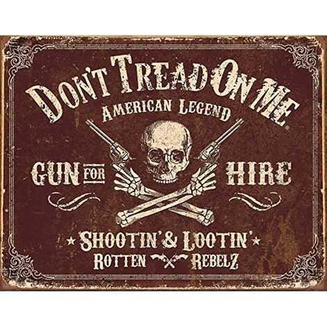 Plaque métallique Rectangulaire Gun for Hire 40.5 x 31.5 cm