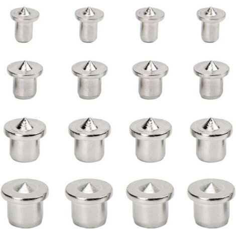 16 pièces Alignement de Bois Pointe Centrage de Goujon Outil de Centrage de Goujon pour le Travail du Bois au Centre de la Goupille, 6 mm 8 mm 10 mm 12 mm (Solide)