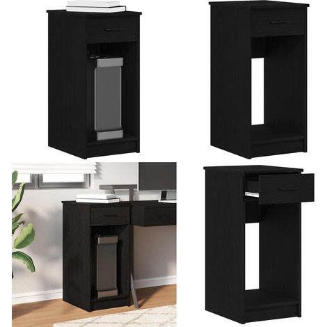 vidaXL Support de tour d'ordinateur avec tiroir noir 35x45x77 cm (1/5)