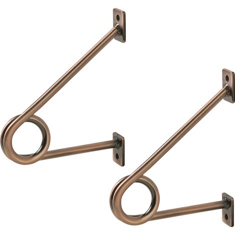 SOTECH Rundstabhalterung 120 x 150 x 20 mm für Garderobe & Küchenreling mit Stangen-Ø bis 30 mm, Rosengold galvanisiert, 1 Paar