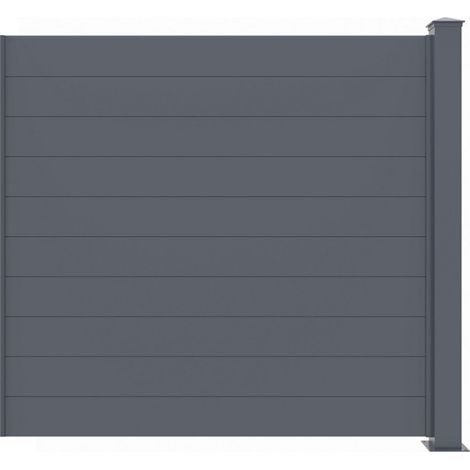 Clôture aluminium anthracite 190x166 cm – Peinture thermolaquée – 100% recyclable – Installation facile et rapide – X-Metal
