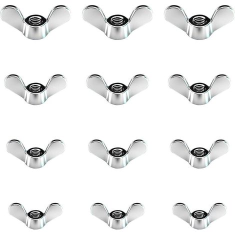 60 Pcs Ecrous Papillon en Zinc Brillant Ecrous à Oreilles en Taille M4 M5 M6 M8 Assortiment Boulons à Ailette pour Outils de Bricolage Boulon de Serrage Argent Pour Fixation (1/5)