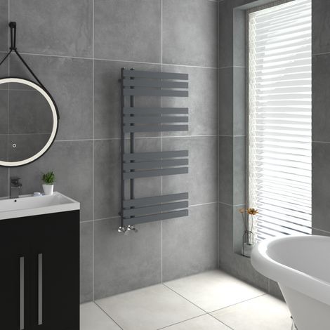 WarmeHaus D Shape Bathroom Radiator Warmer Sand Grey 1200x600mm (1/5)