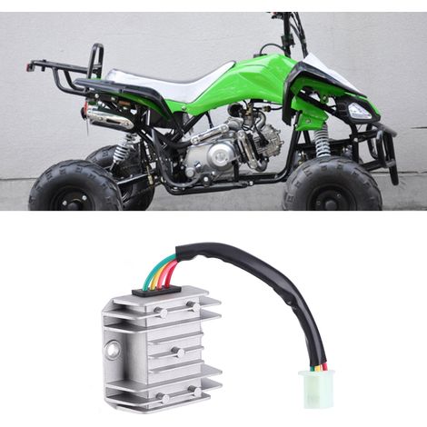 Regulador rectificador de voltaje de 12 V y 4 cables para quads, motocicletas y motos de cross (150 cc-250 cc).
