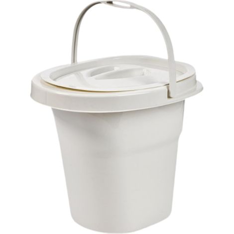 (Blanc)Urinoir pour personnes âgées avec poignée et couvercle - Récipient à pipi robuste - pour chambre à coucher, maison, personnes âgées, seniors (1/5)