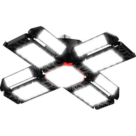 Plafonnier LED déformable 200W – 20000 lumens 6500K – 12 panneaux réglables pour garage et entrepôt – Culot E26/E27 (1/5)