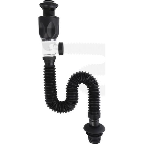 Kit de vidage d'évier, bonde de lavabo à clic standard avec raccord de 1,1/4" et tuyau d'évacuation, égouttoir universel anti-odeurs pour évier (1/5)
