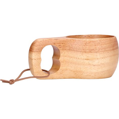 Finnisches Glas aus massivem Gummibaumholz, einhenkliger Becher mit Haken, kreatives skandinavisches Design für Milch oder Kaffee (1/5)