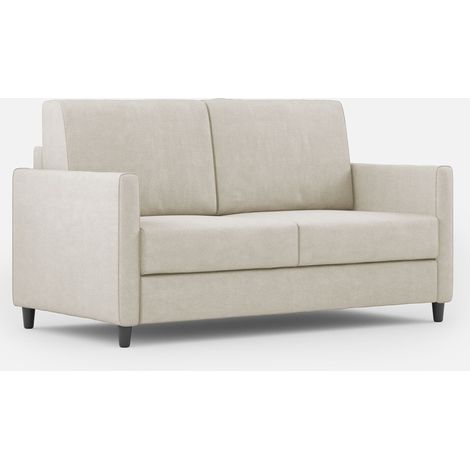 Canapé droit moderne italien tissu blanc cassé Korane - 3 tailles 138 cm-Taille 138 cm (1/5)