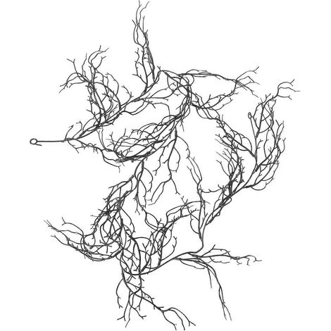 Décoration artificielle de 3 branches de saule tortueux sur le thème d'Halloween, idéale pour les maisons hantées et les événements d'automne. Elle renforce l'atmosphère effrayante. (1/5)