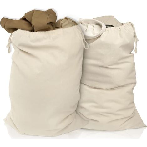 Ecleanfy - Lot de 2 paniers à linge 48 x 60 cm en 100 % coton - extra larges et résistants (1/5)