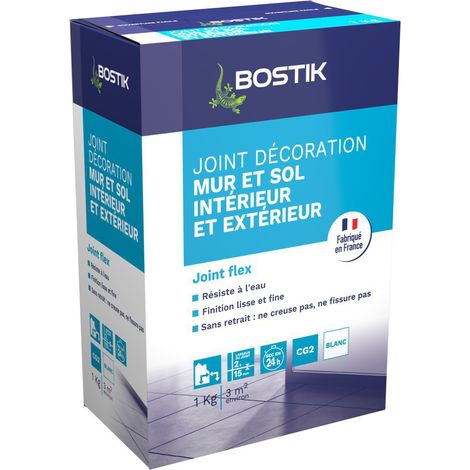 Joint Mur et Sol Intérieur/Extérieur - Bostik  Couleur: BLANC - Conditionnement: 1KG