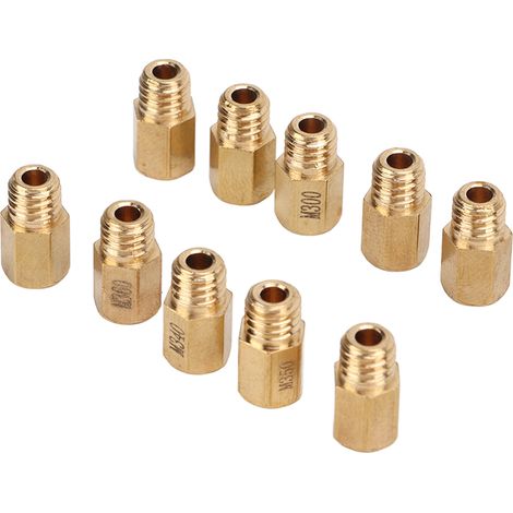 Kit de gicleur principal de carburateur 10 pièces/ensemble de remplacement en laiton de Style hexagonal pour Mikuni VM TM TMX 300390