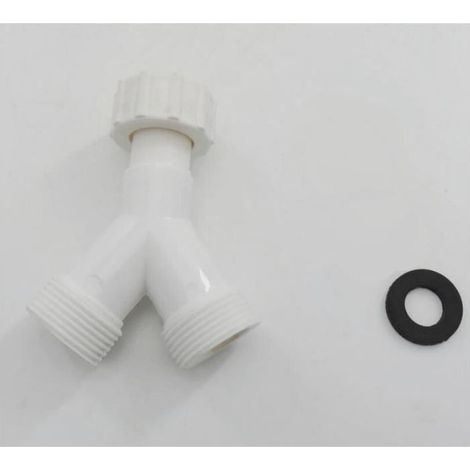 Raccord Y - Non spécifié - Double pour robinet extérieur - Diamètre 3/4 - Résistant en ABS - Facile à installer (1/4)