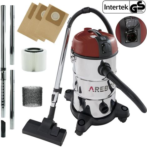 AREBOS Aspirador industrial 5IN1 Aspirador Húmedo/seco 1300W 30L Rojo