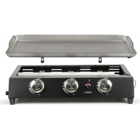 Plancha a gas da 7200w in metallo nero - DOC249 - livoo