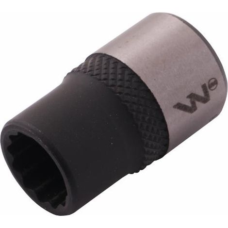 Vaso 3/8" de doce puntos. 9 mm. CrV50BV30. DIN 3124. Waryński (1/4)