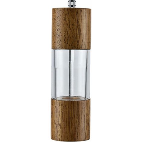 Ensemble moulins à poivre et à sel, moulins manuels de qualité supérieure en acrylique et bois, avec fenêtre visible (1/5)