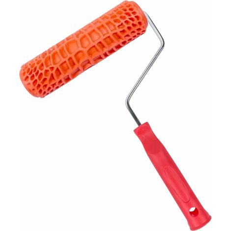 Rodillo de pintura con textura de imitación de cocodrilo de goma para imprimir murales con textura, ideal para proyectos de bricolaje. Incluye mango. (1/5)